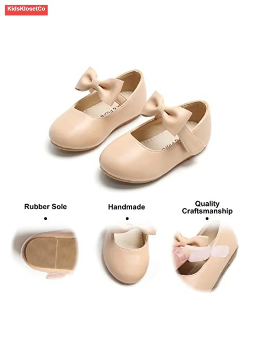 Toddler Girls Mary Jane Flats Ballet Shoes Party Wedding Soft Cushioned Non-Slip
